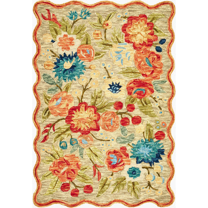 Fairfax FFX-2310 Rug by Livabliss in olive, coral, mustard, teal, crimson, sky blue, sand. Made from wool in a unique style.