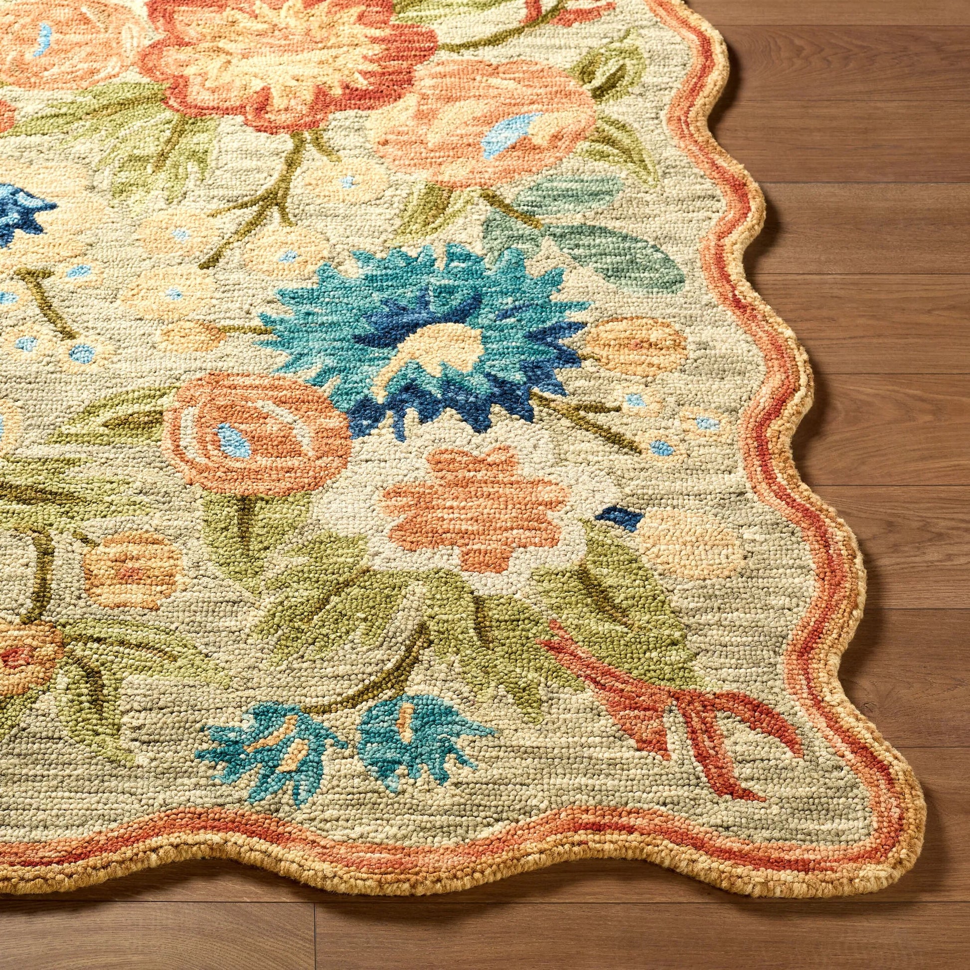 Fairfax FFX-2310 Rug by Livabliss in olive, coral, mustard, teal, crimson, sky blue, sand. Made from wool in a unique style.