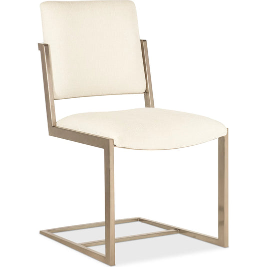 Westwood Metal Chair by Hooker Furniture in trendy snow and plated radiance. Made from wood, metal, fabric in a modern style.