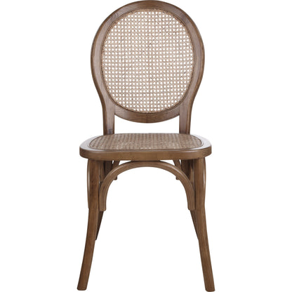 Rivalto Dining Chair (Set of 2) by Moe's Home Collection in brown. Made from solid elm frame, rattan seat in a traditional style.
