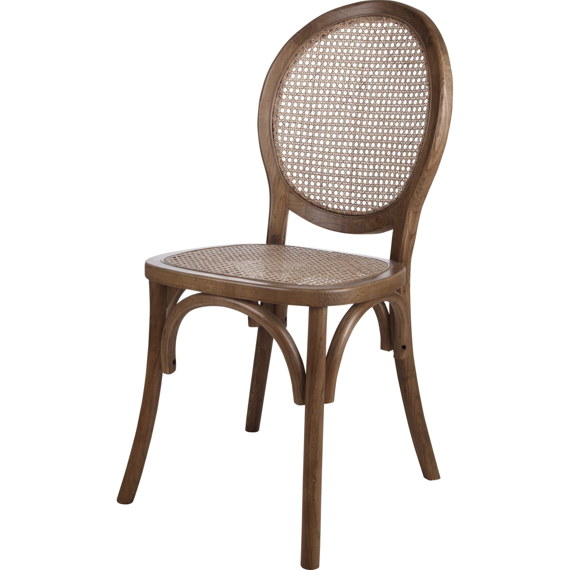 Rivalto Dining Chair (Set of 2) by Moe's Home Collection in brown. Made from solid elm frame, rattan seat in a traditional style.