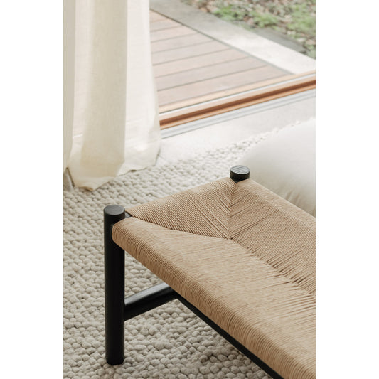 Hawthorn Bench by Moe's Home Collection. Made from solid elm frame, woven natural-fiber rope seat in a coastal style.