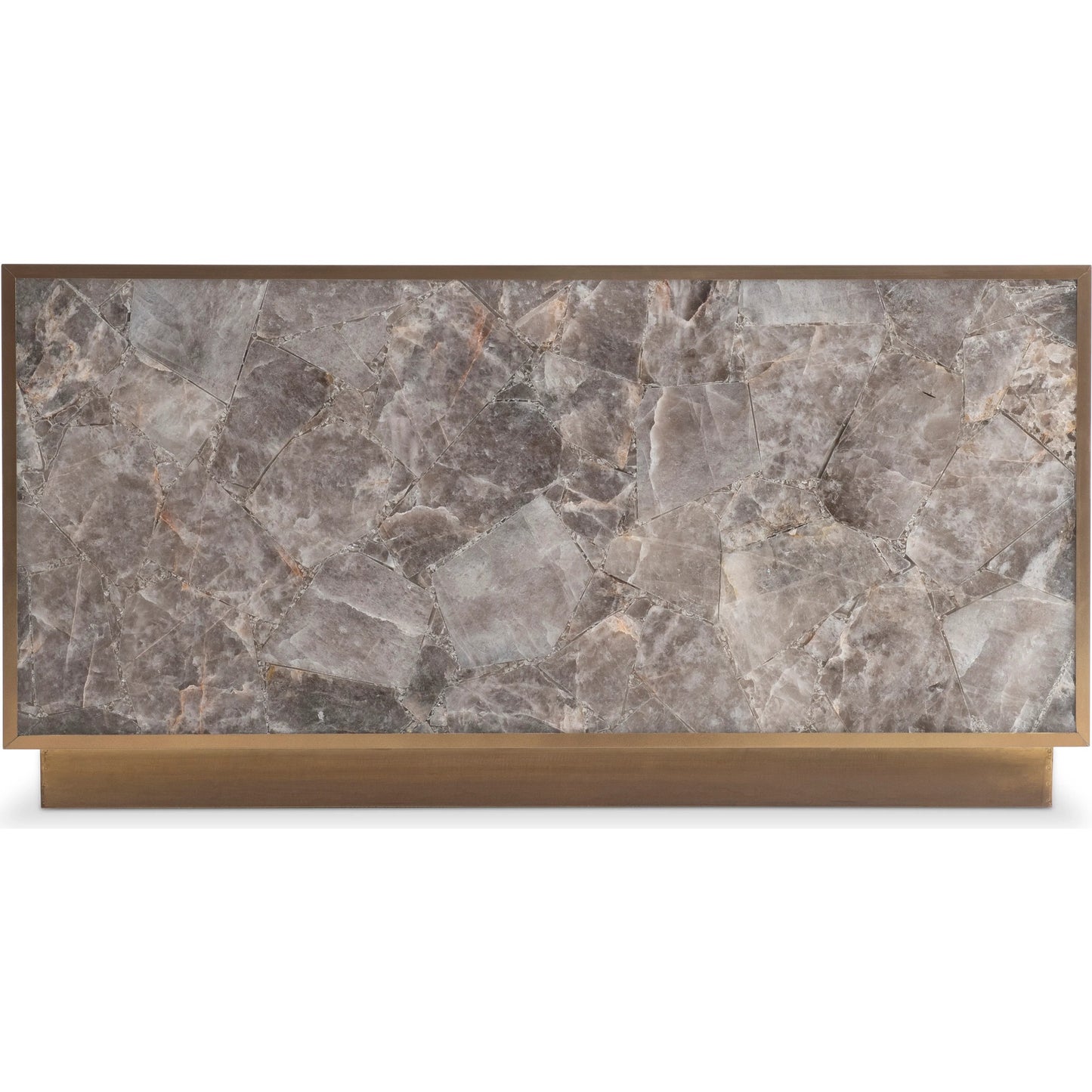 004 SI-2513388 | Additional Silo | Tildon Cocktail Table by Bernhardt in smokey quartz, aged brass. Made from stone, metal in a modern style.