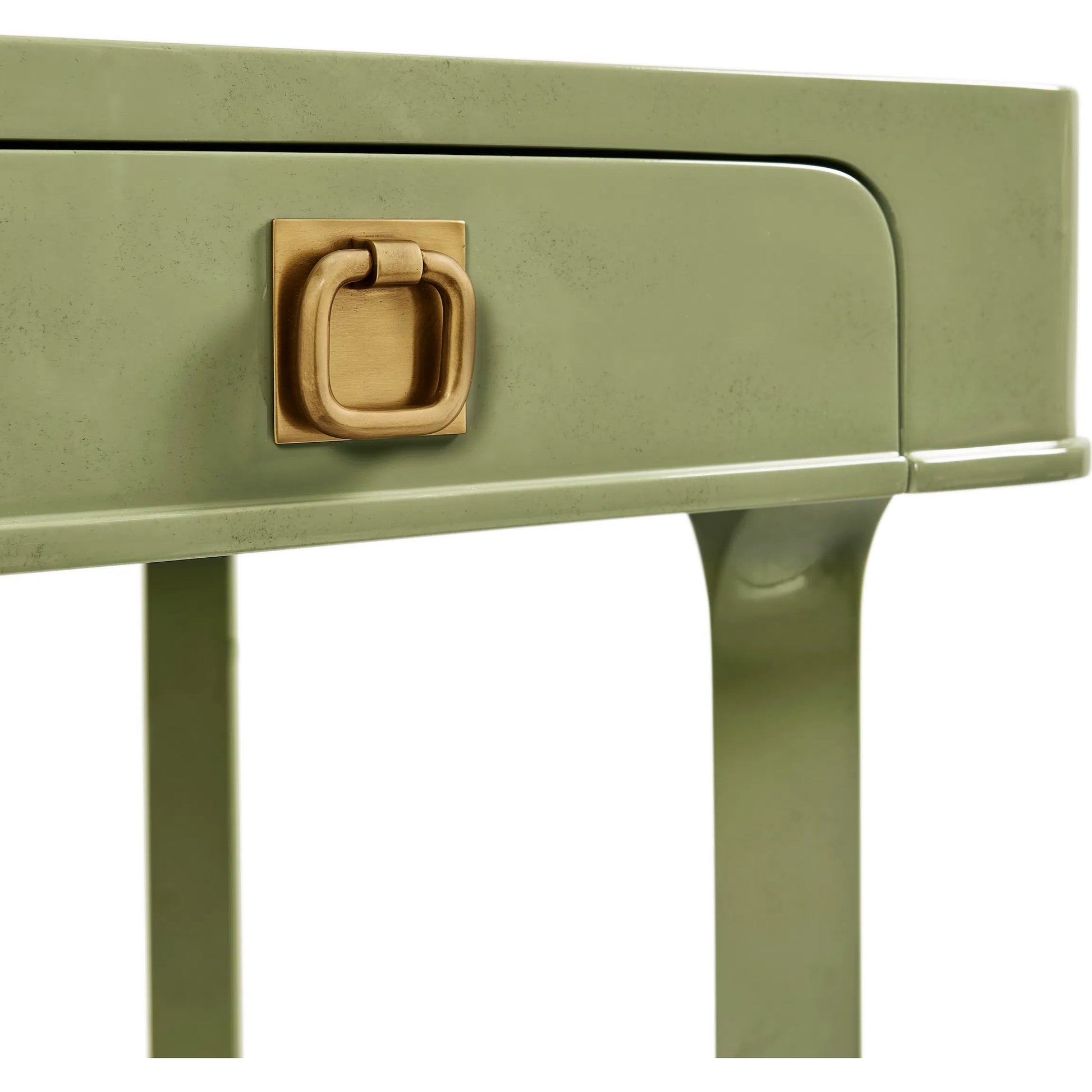 Polly Avo Rectangular End Table by Jonathan Charles in dor green lacquer. Made from beech in a eclectic & global style.