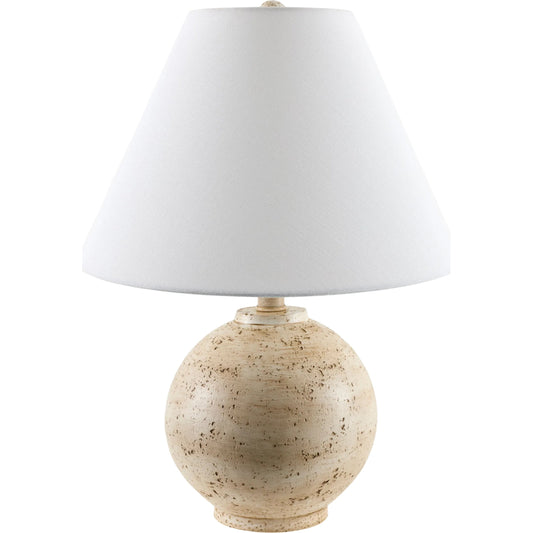 Fogi Accent Table Lamp by Livabliss in cream and painted. Made from resin, linen, polyester, plastic in a unique style.