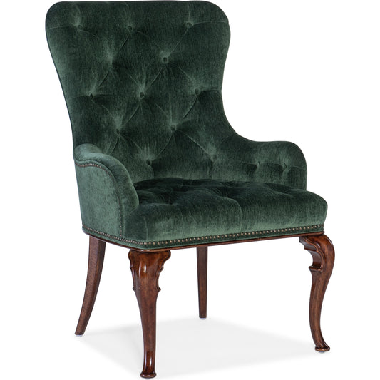 Charleston Host Chair (Set of 2) by Hooker Furniture in venice pine and maraschino cherry. Made from fabric in a traditional style.