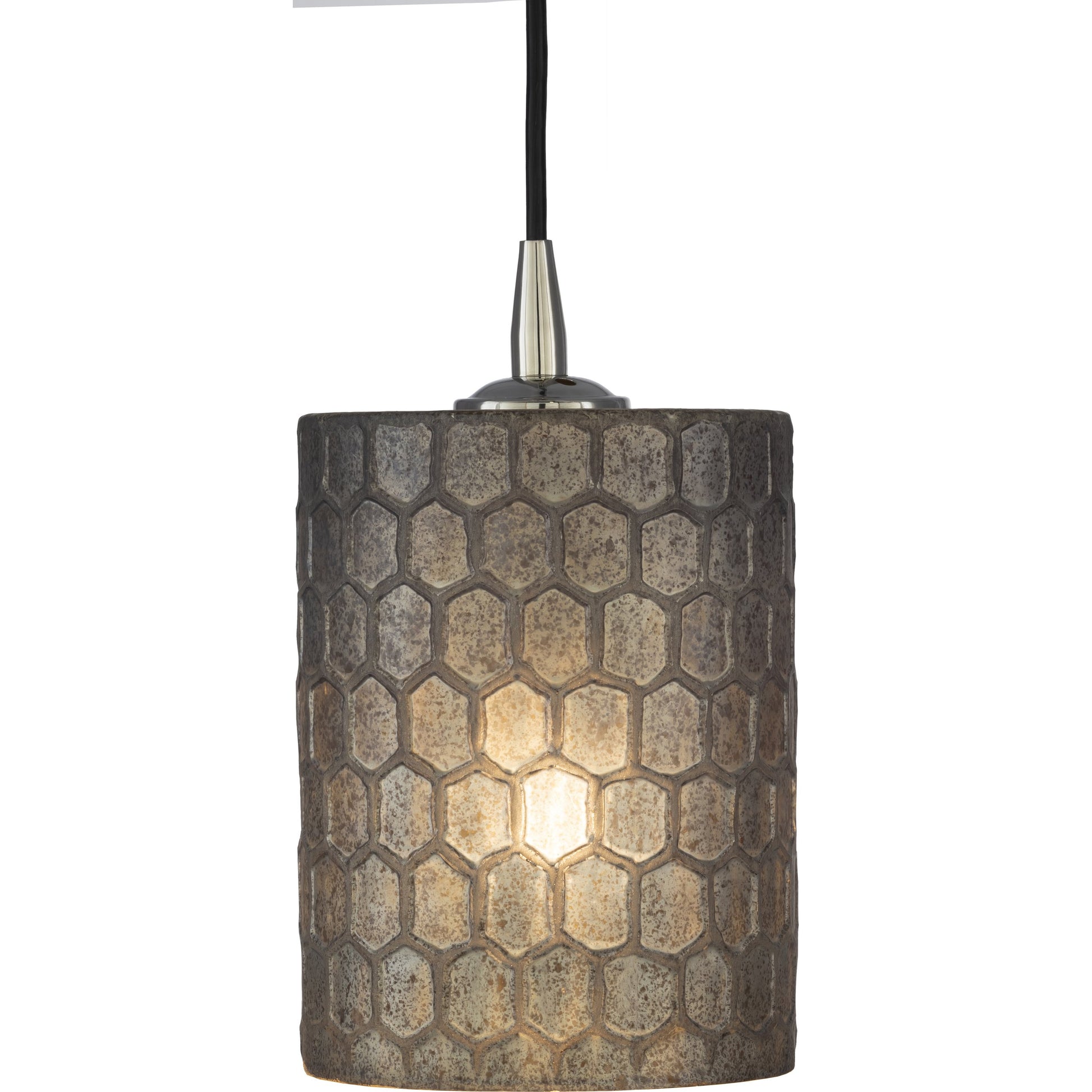 Finnegan Ceiling Light - 23627 by Surya in black, metallic silver, metallic nickel and taupe. Made from glass, metal, plastic in a modern style.