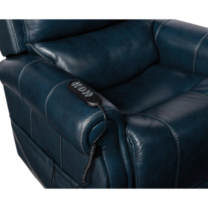 Eisley Power Recliner by Hooker Furniture in sorrento night seas. Made from leather in a traditional style.