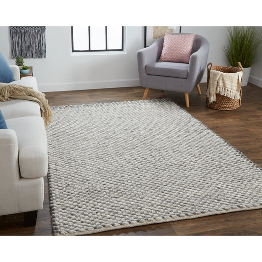 Berkeley Transitional Solid Rug - 0812F by Feizy in gray, ivory. Made from wool in a unique style.