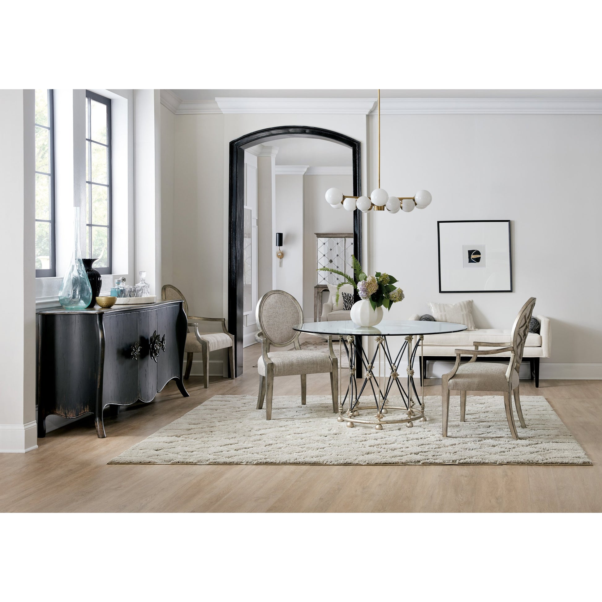 Bien Ame Buffet by Hooker Furniture in porte noir. Made from oak veneers in a traditional style.