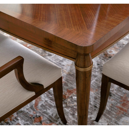 Toulouse Walnut Dining Table by Jonathan Charles in walnut. Made from walnut quarter figured veneer in a modern style.