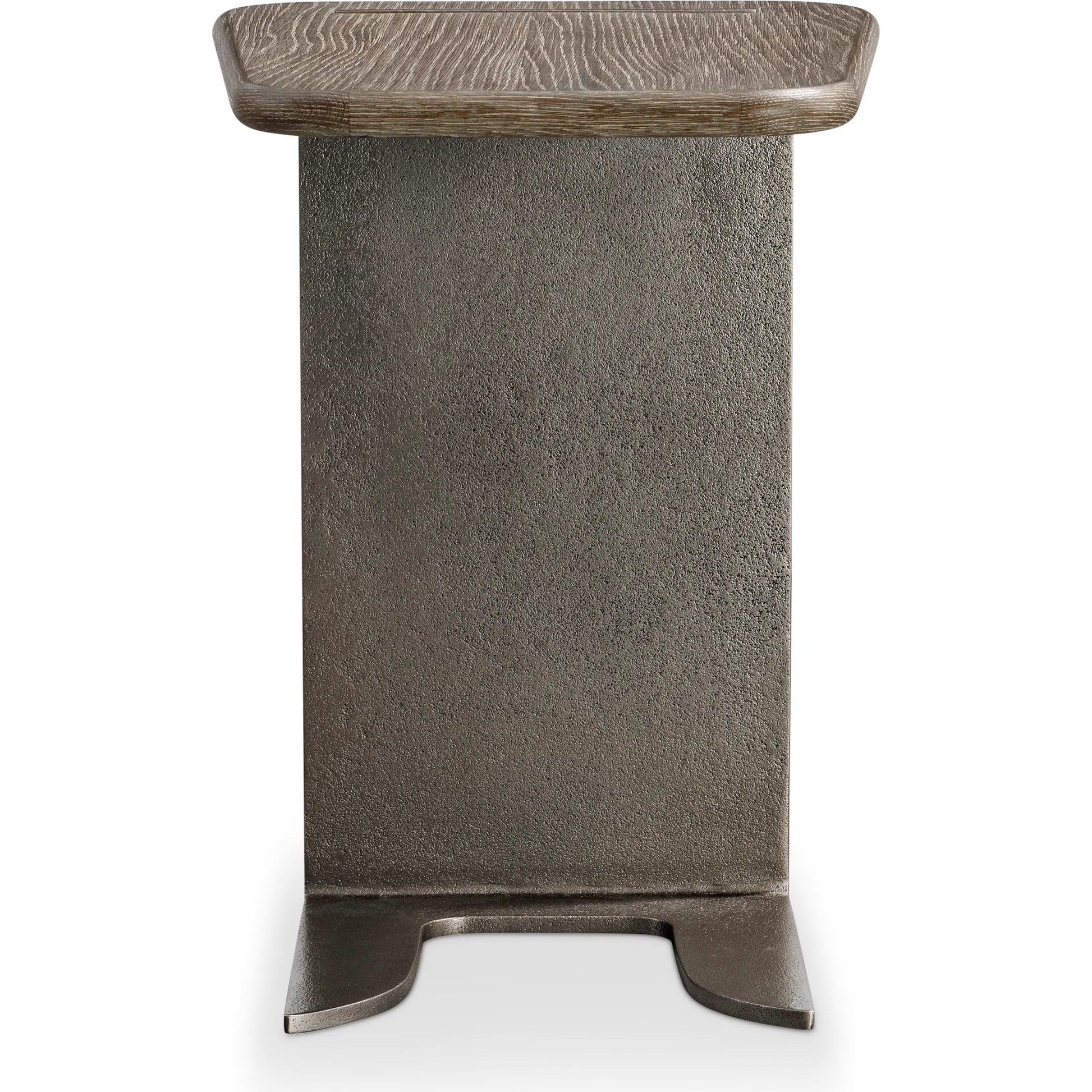 Melba Accent Table by Bernhardt in graphite, puma. Made from wood, metal in a rustic style.