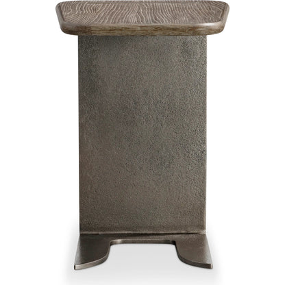 Melba Accent Table by Bernhardt in graphite, puma. Made from wood, metal in a rustic style.