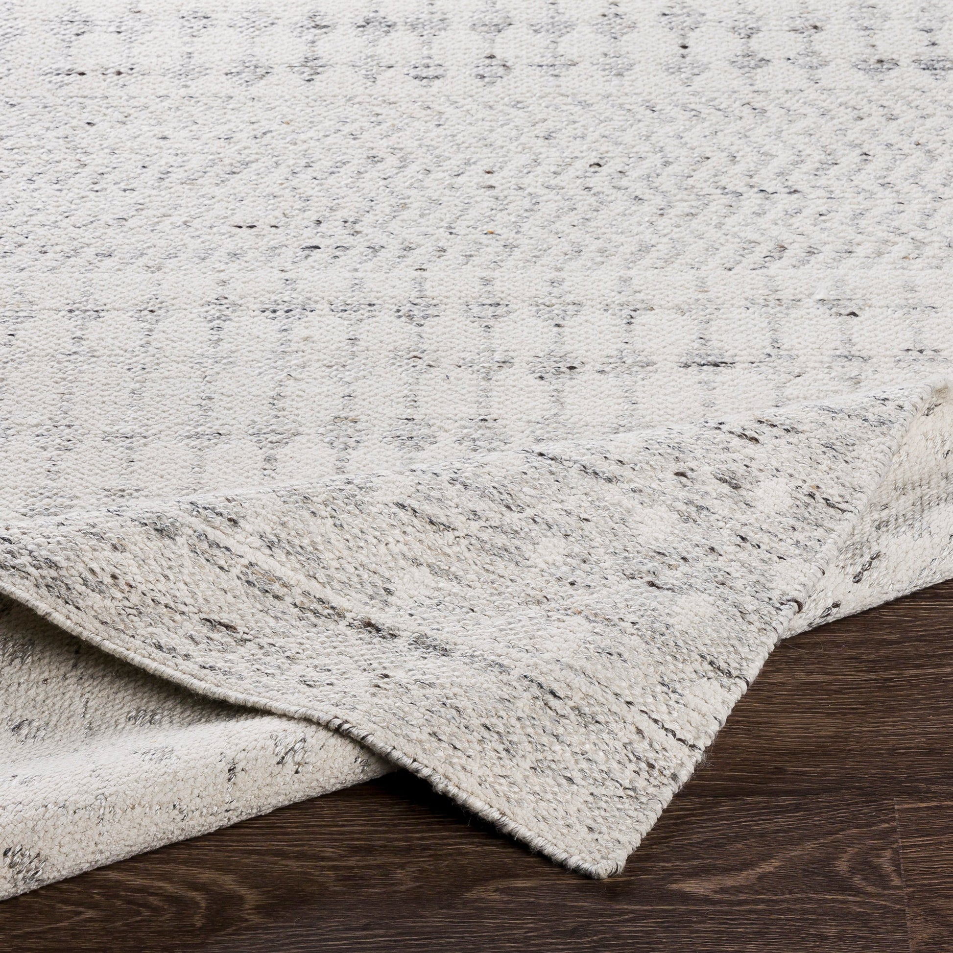 Fulham Rug - 27324 by Livabliss in beige, cream, medium gray, slate, charcoal. Made from 50% chenille-cotton, 50% viscose in a unique style.