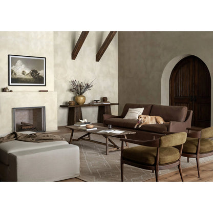 Elio Coffee Table by Four Hands in burnt bleached oak. Made from solid oak in a modern style.