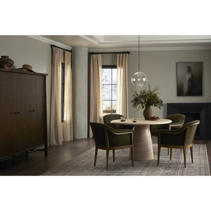 Janice Dining Table by Four Hands in sand striae. Made from concrete in a modern style.