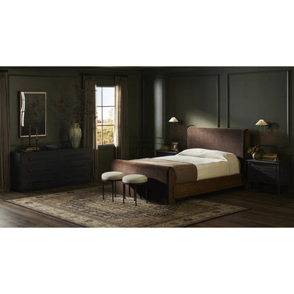 Adolfo 6 Drawer Dresser by Four Hands in modern black ash, modern black ash solid. Made from ash veneer, solid ash in a modern style.