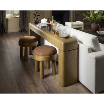 Eva Console Table by Four Hands in drifted oak veneer. Made from oak veneer in a unique style.