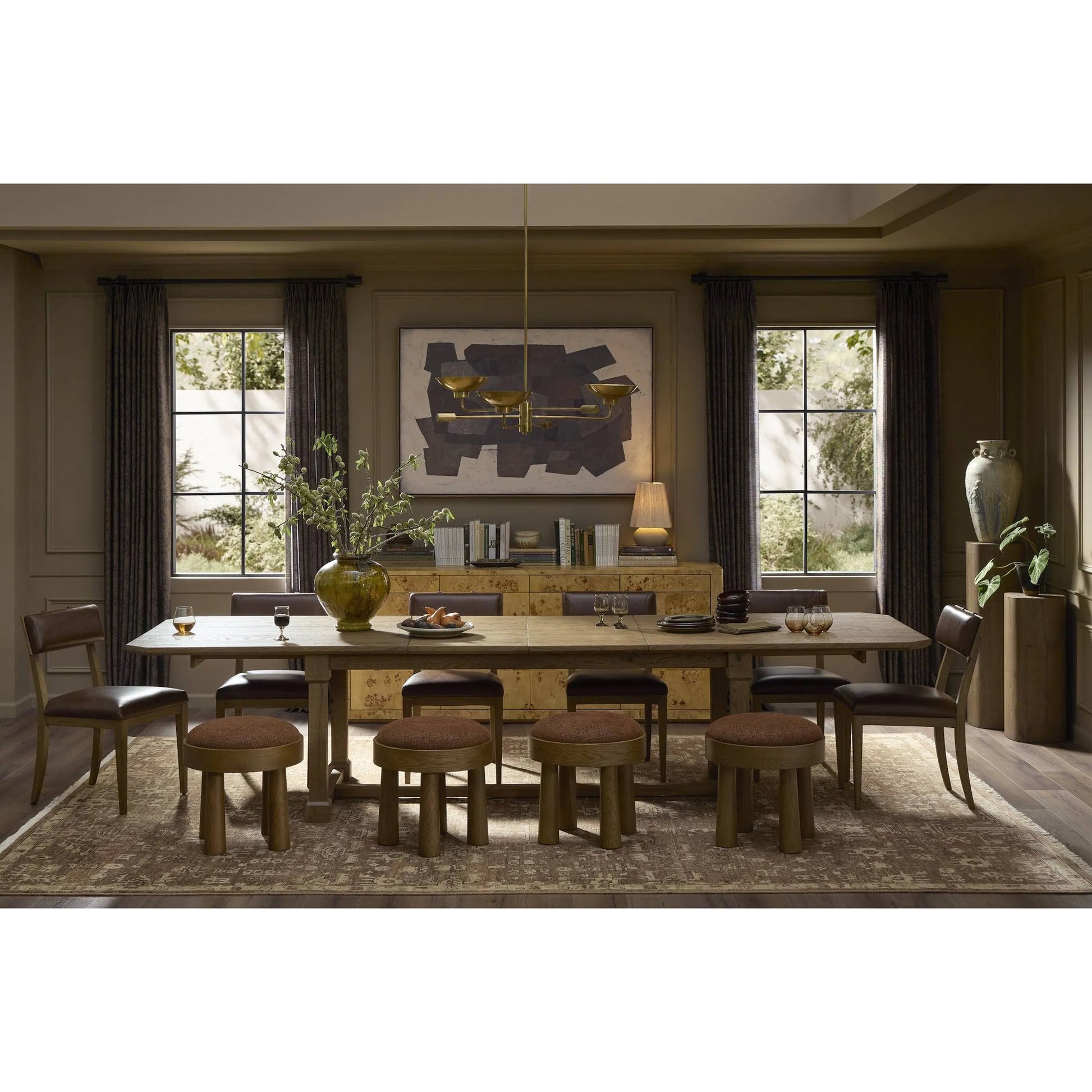 Lund Chandelier by Four Hands in burnt brass. Made from brass in a modern style.