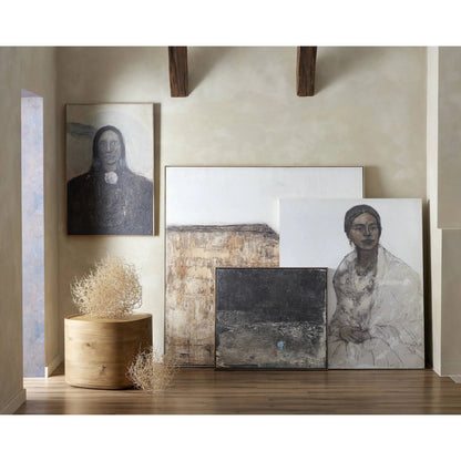 Leandro End Table by Four Hands in natural reclaimed french oak. Made from solid reclaimed oak in a unique style.