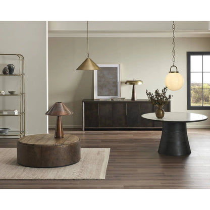 Arlington 6 Door Sideboard by Four Hands in espresso oak veneer. Made from oak veneer in a traditional style.