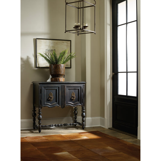 Chest by Hooker Furniture in black. Made from birch veneers with resin in a traditional style.