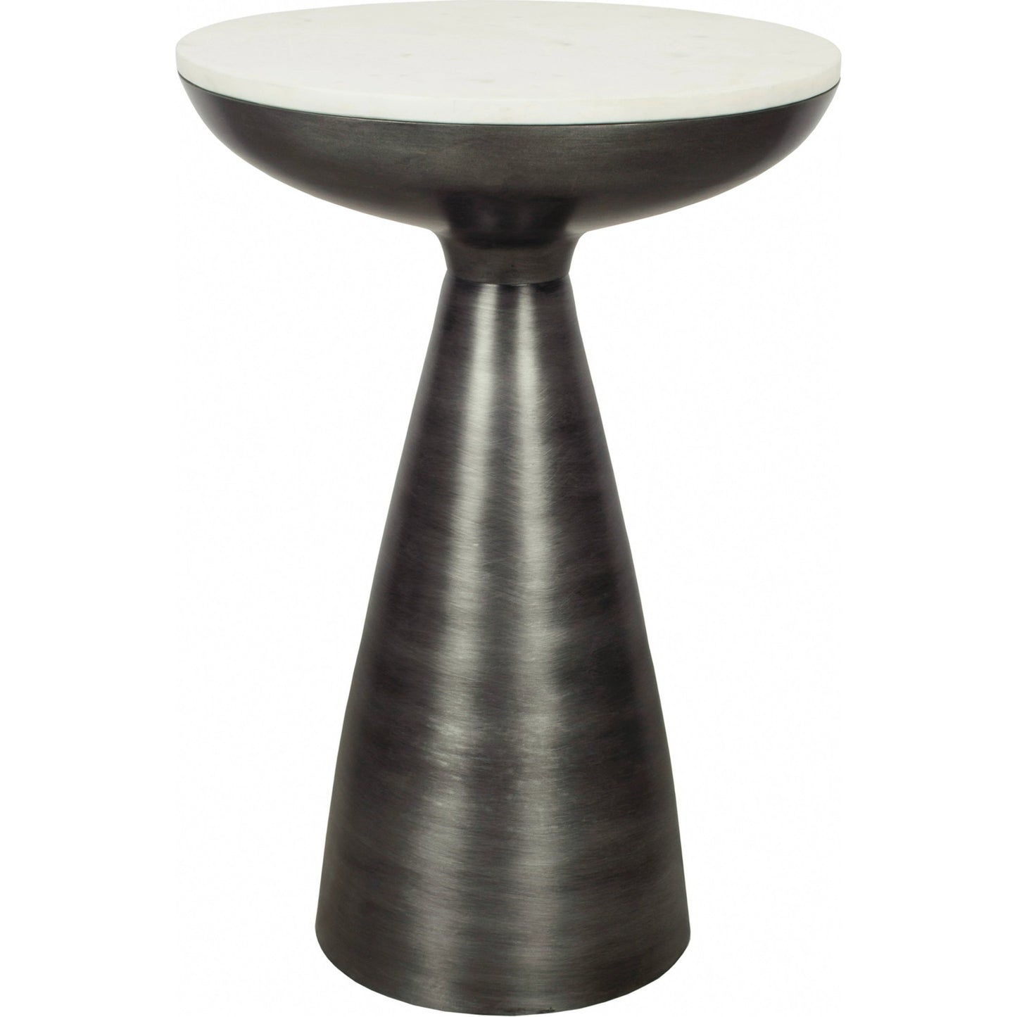 001 SI-1985227 | Primary Silo | Font Side Table Marble by Moe's Home Collection in raw, white. Made from aluminum, white marble top in a modern style.