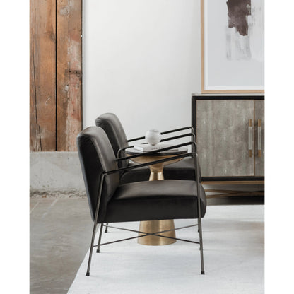 Font Side Table by Moe's Home Collection in brass and unfinished. Made from aluminum in a eclectic & global style.