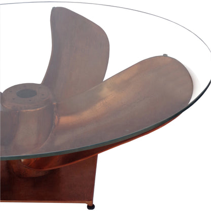 Archimedes Table by Moe's Home Collection in copper. Made from aluminum, glass in a modern style.