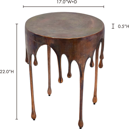 Copperworks Accent Table by Moe's Home Collection in burnt copper. Made from aluminum in a eclectic & global style.