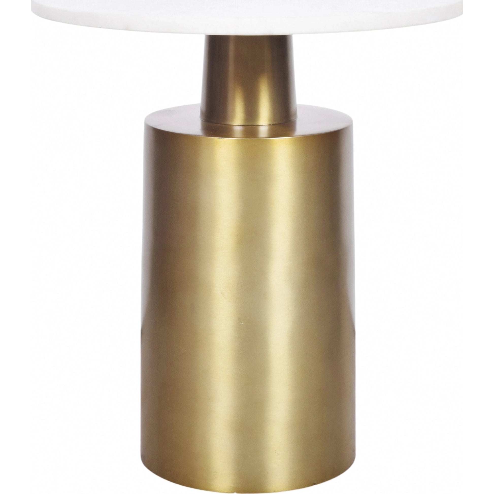 France Accent Table by Moe's Home Collection in gold. Made from aluminum base, marble top in a modern style.