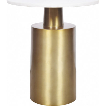 France Accent Table by Moe's Home Collection in gold. Made from aluminum base, marble top in a modern style.