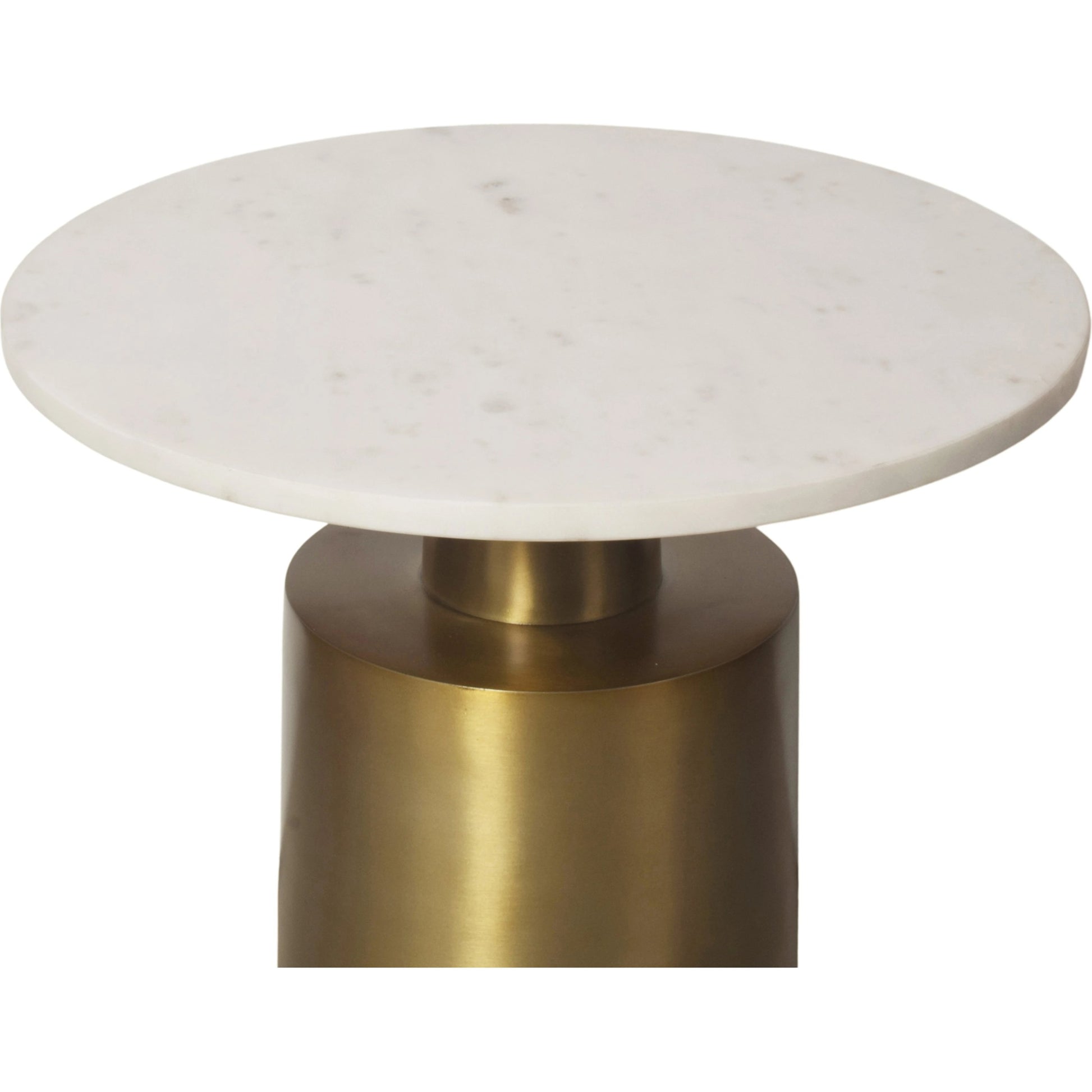France Accent Table by Moe's Home Collection in gold. Made from aluminum base, marble top in a modern style.