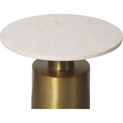 France Accent Table by Moe's Home Collection in gold. Made from aluminum base, marble top in a modern style.