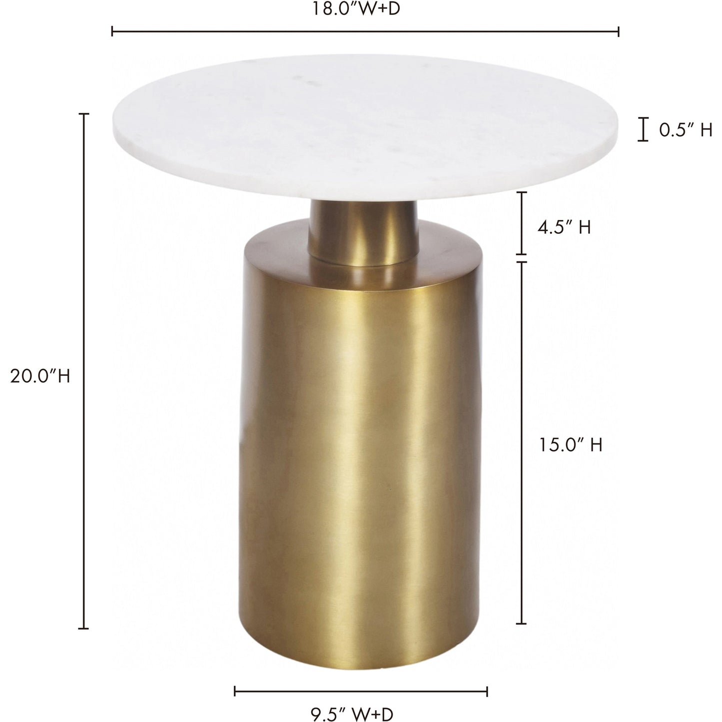 003 SI-1985248 | Additional Silo | France Accent Table by Moe's Home Collection in gold. Made from aluminum base, marble top in a modern style.