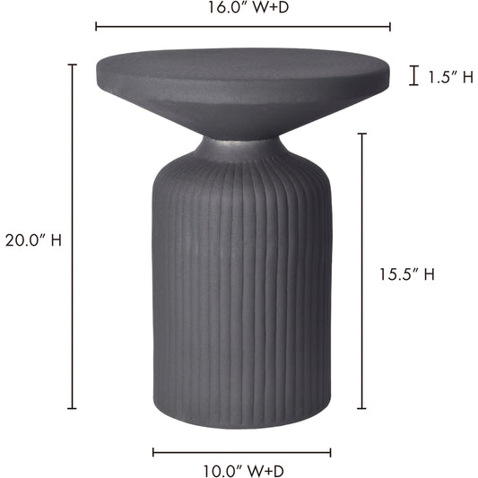 Yoli Side Table by Moe's Home Collection in black. Made from aluminum in a modern style.