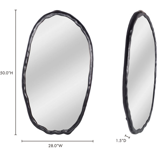Foundry Oval Mirror by Moe's Home Collection. Made from aluminum frame, glass mirror, mdf backing in a modern style.