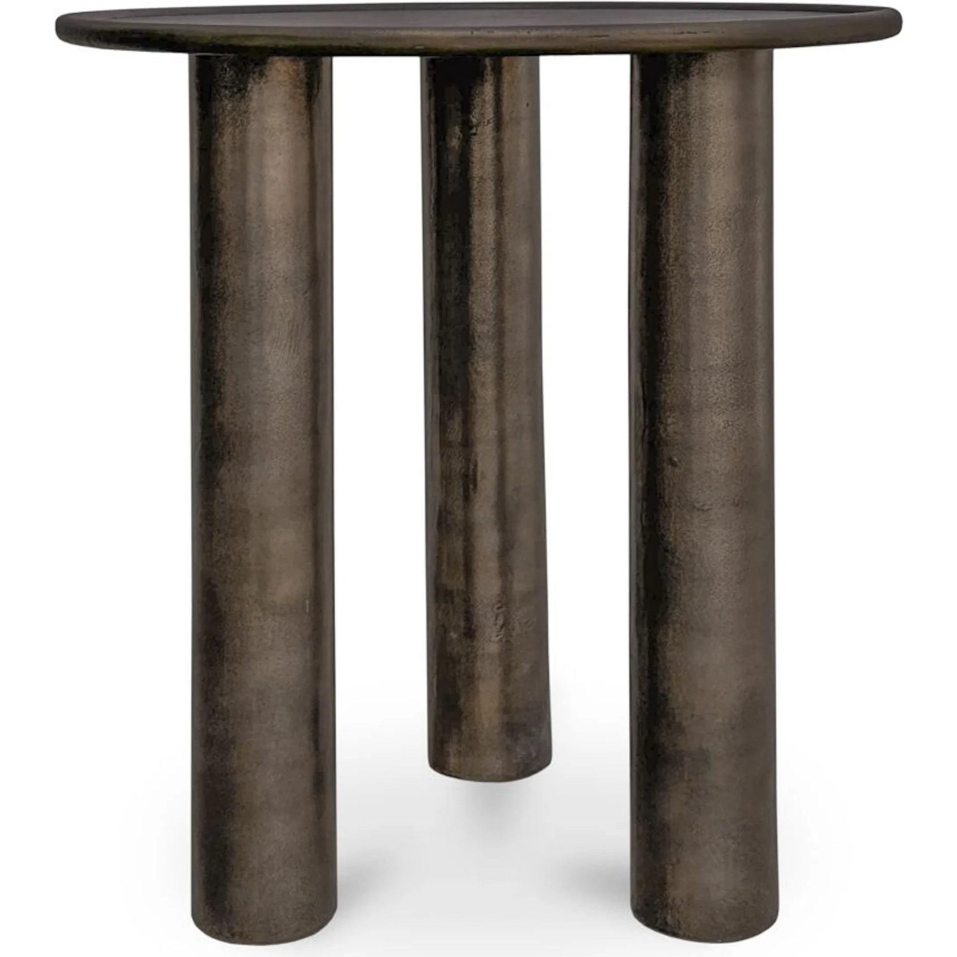 Deacon Outdoor Side Table by Moe's Home Collection in deep bronze. Made from cast aluminium in a modern style.