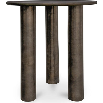 Deacon Outdoor Side Table by Moe's Home Collection in deep bronze. Made from cast aluminium in a modern style.