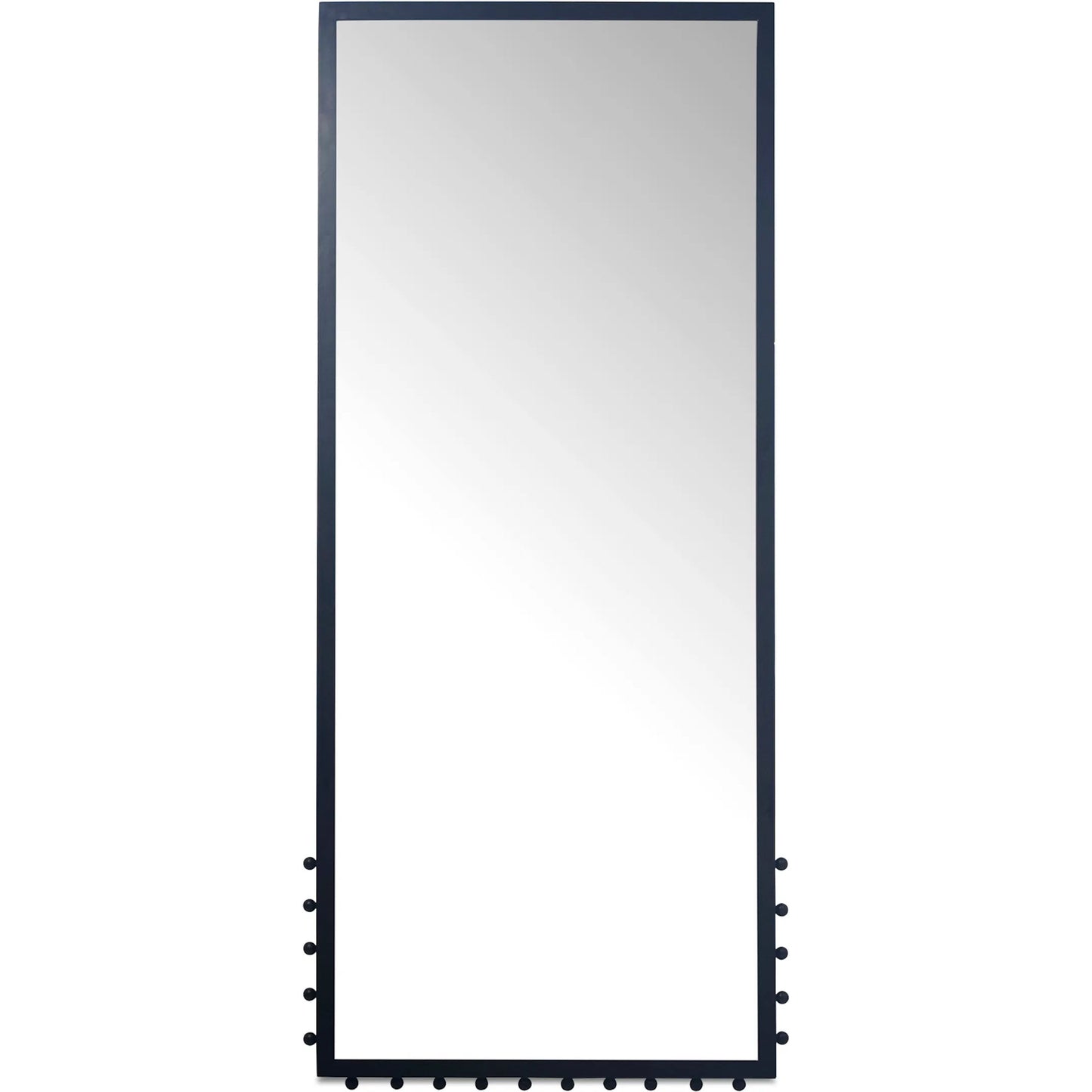 001 SI-2441384 | Primary Silo | Figaro Floor Mirror by Moe's Home Collection in black. Made from cast aluminum, glass mirror, mdf back in a transitional style.