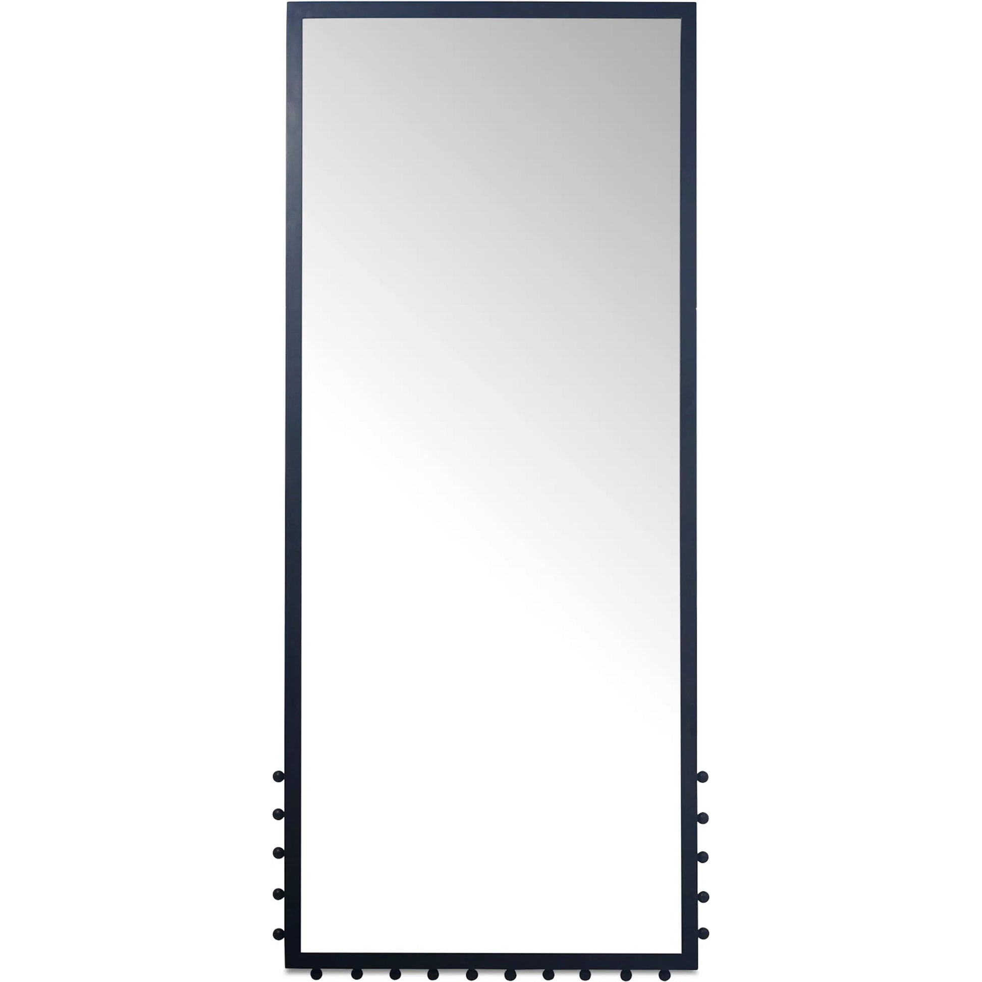 Figaro Floor Mirror by Moe's Home Collection in black. Made from cast aluminum, glass mirror, mdf back in a transitional style.