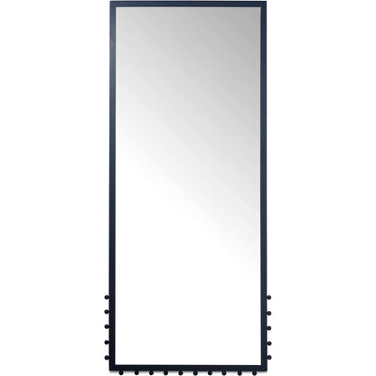 Figaro Floor Mirror by Moe's Home Collection in black. Made from cast aluminum, glass mirror, mdf back in a transitional style.