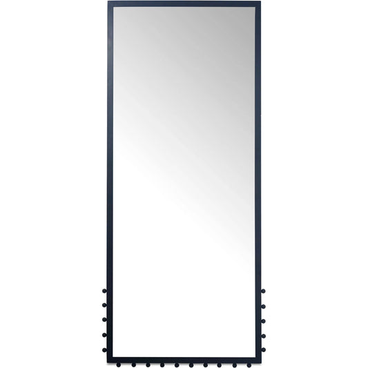 Figaro Floor Mirror by Moe's Home Collection in black. Made from cast aluminum, glass mirror, mdf back in a transitional style.