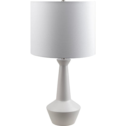 Fredonia - 492780 by Surya in white, translucent, metallic silver, metallic nickel and matte brushed. Made from body: ceramic, shade (outside): linen, shade (inside): linen, finial: metal in a modern style.