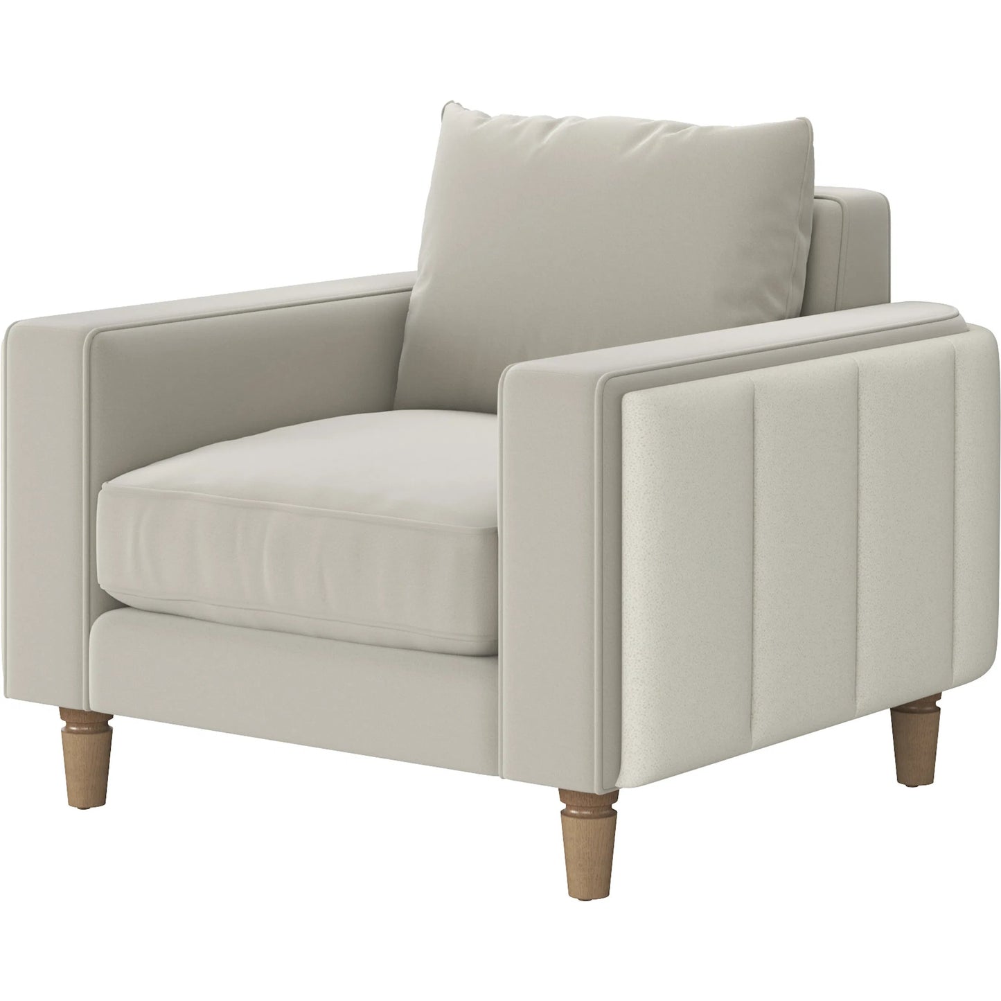001 SI-2447913 | Additional Silo | Barret Lounge Chair by A.R.T. Furniture in beige and café au lait. Made from inside: velvet sand colored polyester fabric, outback in faux-leather parchement colored material in a traditional style.