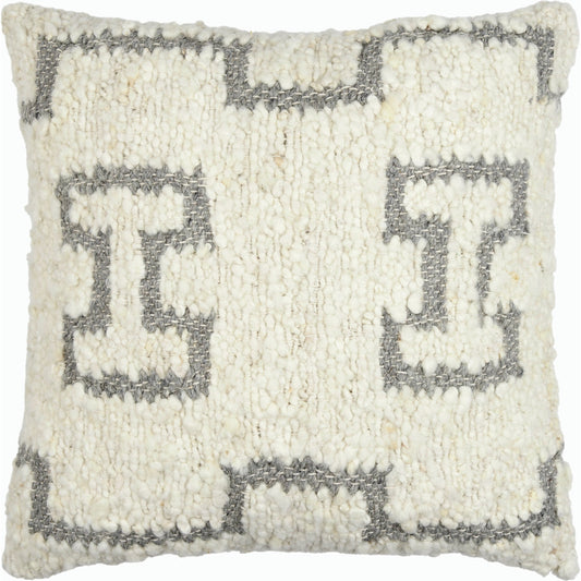 Figuration Pillow - 493455 by Surya in cream, gray. Made from wool, cotton in a modern style.