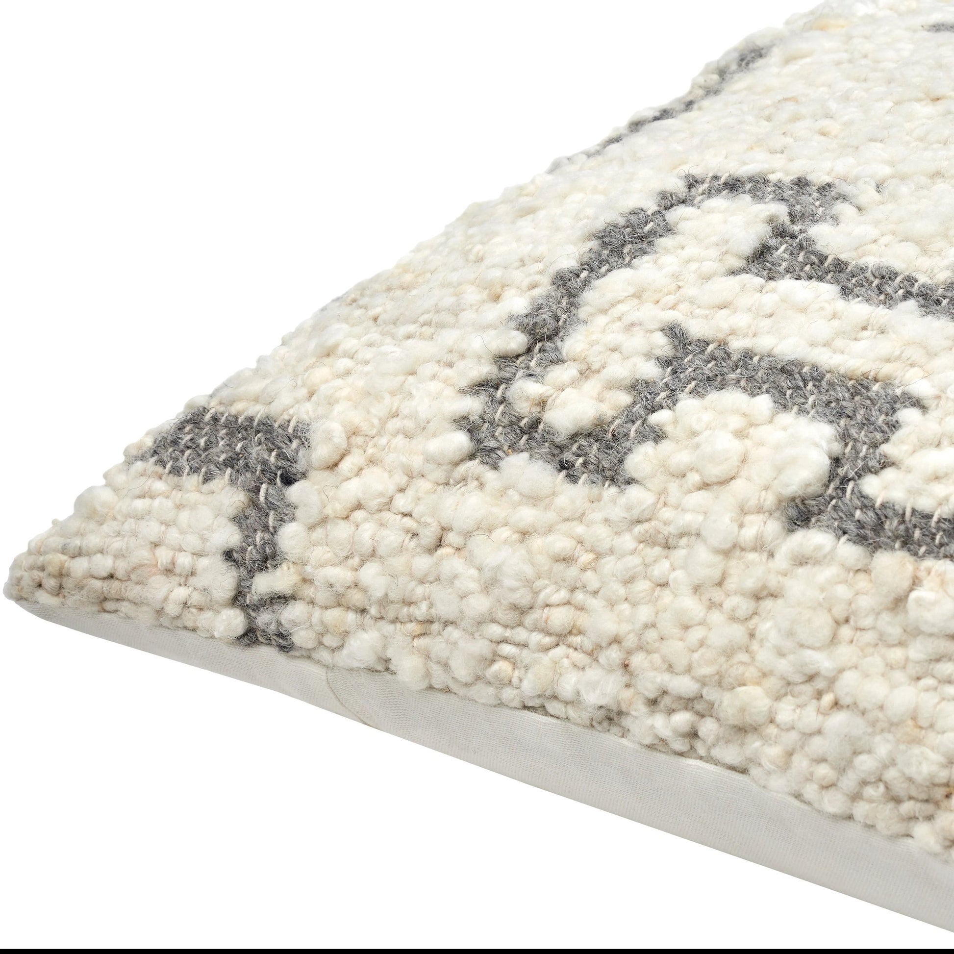 Figuration Pillow - 493455 by Surya in cream, gray. Made from wool, cotton in a modern style.