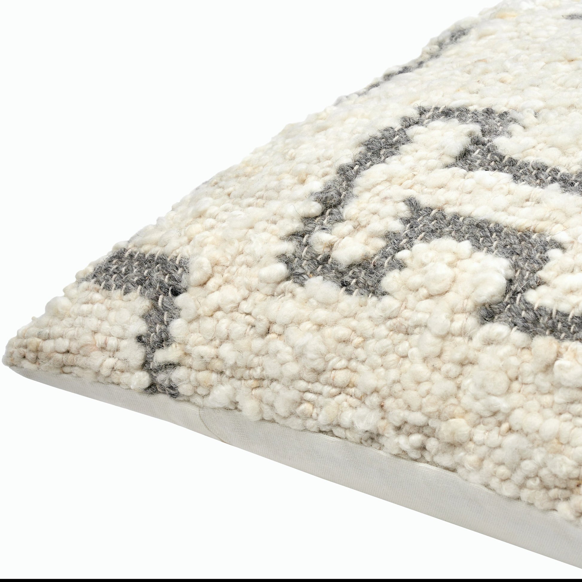 Figuration Pillow - 493455 by Surya in cream, gray. Made from wool, cotton in a modern style.