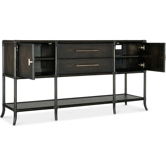 Retreat Pole Rattan Sideboard by Hooker Furniture. Made from oak, maple veneers with rope in a cottage & farmhouse style.