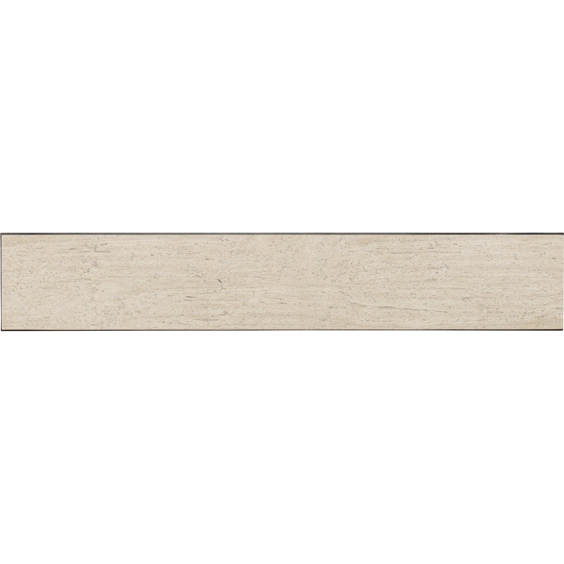 Curvy Console Table by Hooker Furniture in cream. Made from tubular, solid steel with travertine marble in a modern style.